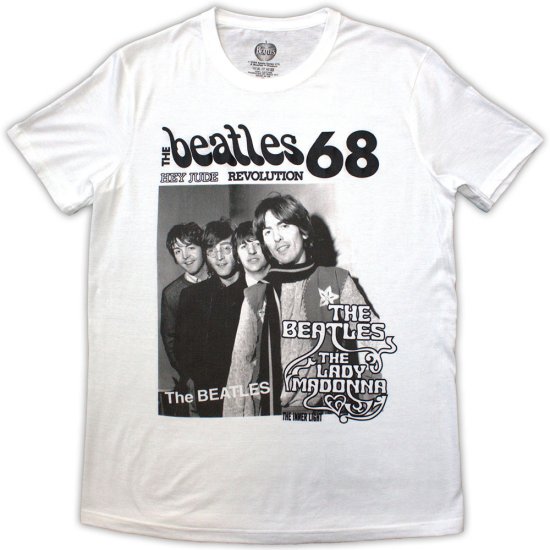 BEATLES 68 - WHITE MED T-SHIRT - Click Image to Close