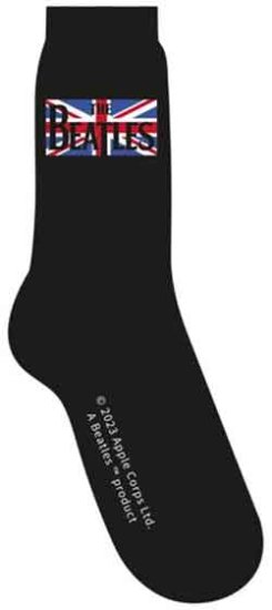 MEN'S BEATLES UNION JACK BLACK SOCKS - Click Image to Close