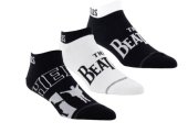 BEATLES HELP BLACK & WHITE 3 PACK ANKLE SOCKS