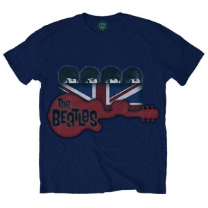 BEATLES GUITAR & UNION JACK FLAG NAVY TEE