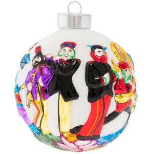 YELLOW SUBMARINE SCENE ROUND GLASS ORNAMENT