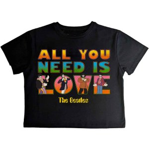 LADIES ALL YOU NEED IS LOVE CROP TEE