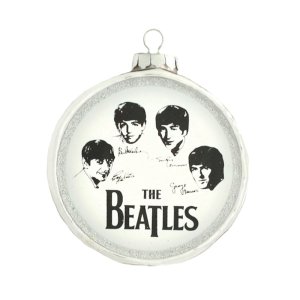 THE BEATLES DRUM GLASS ORNAMENT