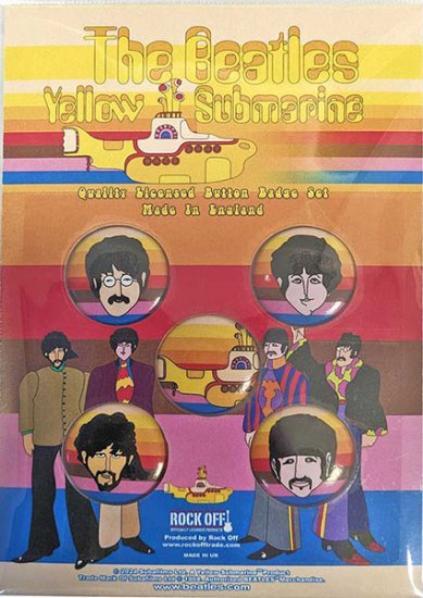 YELLOW SUBMARINE 5 BUTTON SET - Click Image to Close