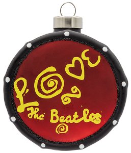 BEATLES LOVE DRUM GLASS ORNAMENT