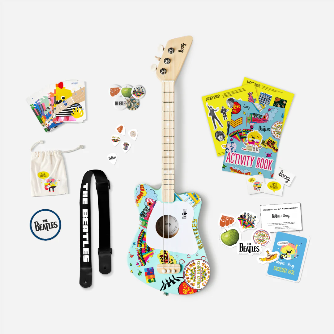 LOOG KIDS BEATLES '67 IMAGES MINI ACOUSTIC GUITAR SET