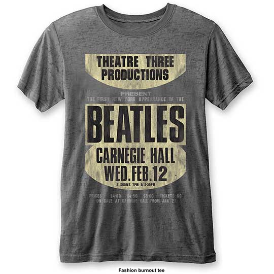 BEATLES CARNEGIE HALL (BURNOUT STYLE TEE) - XL - Click Image to Close