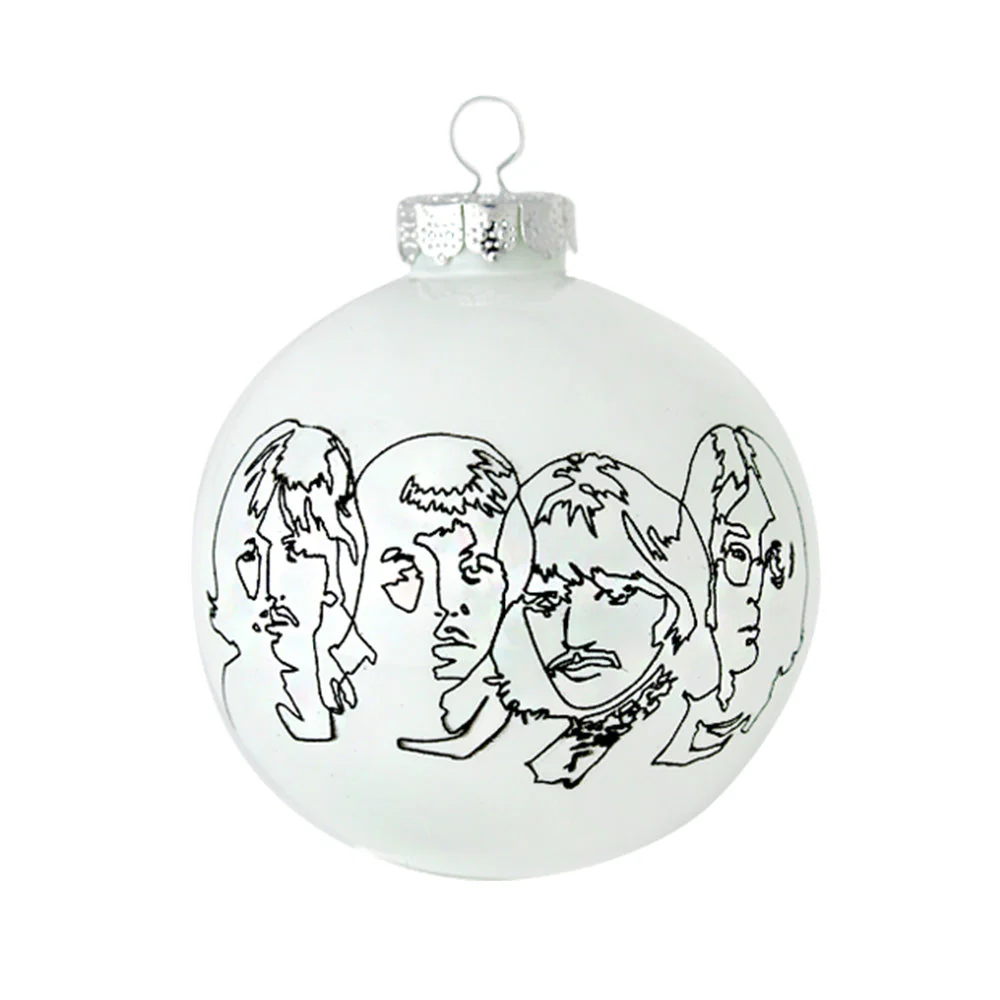 WHITE ALBUM IMAGES ROUND GLASS ORNAMENT