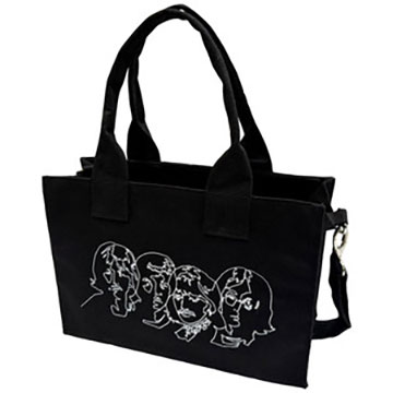 WHITE ALBUM FACES & APPLE LOGO COTTON TOTE BAG (image for) WHITE ALBUM FACES & APPLE LOGO COTTON TOTE BAG