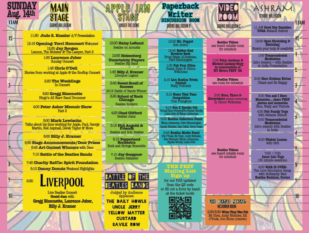 2022 Chicago Fest Schedule of Events | The Fest for Beatles Fans